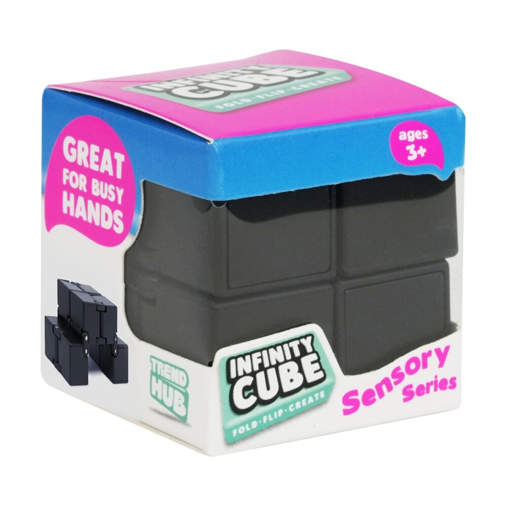 Trend Hub 85g Infinity Cube Black - Premium Durable Fidget Block - Ergonomic Smooth Edges - Portable Stress Relief for Kids 5+ — image 4