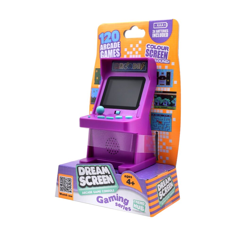 Trend Hub Dream Screen Arcade Game Console Assorted - 120 Classic Games - Full Colour Screen - Built-In Speaker with Volume Control - Red or Purple - — image 10