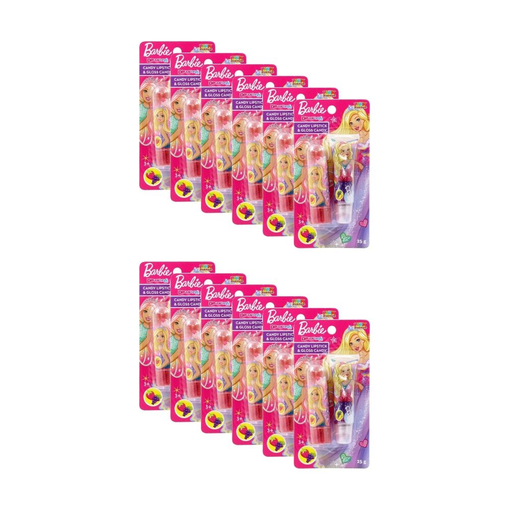 Park Avenue Barbie Dreamtopia Candy Lipstick & Gloss 25g Assorted (12 Pack)