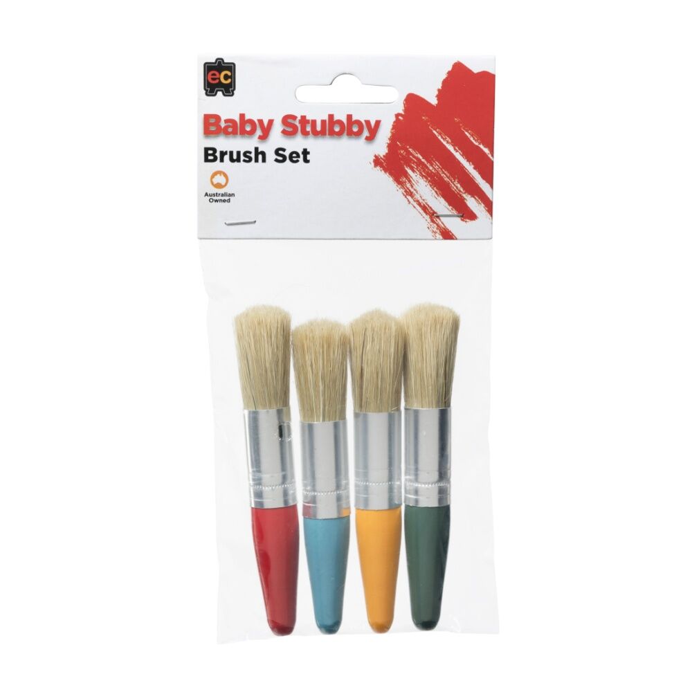 Educational Colours 4pc Educational Colours Baby Stubby Paint Brush Set Art/Craft Supplies (4 Pack) — image 2