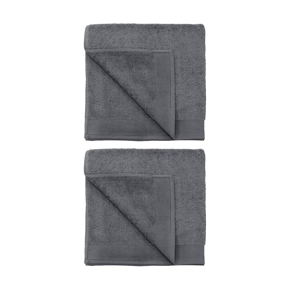 Bambury Elvire 600gsm Soft Absorbent Cotton Bath Towel 68x137cm Grey (2 Pack)