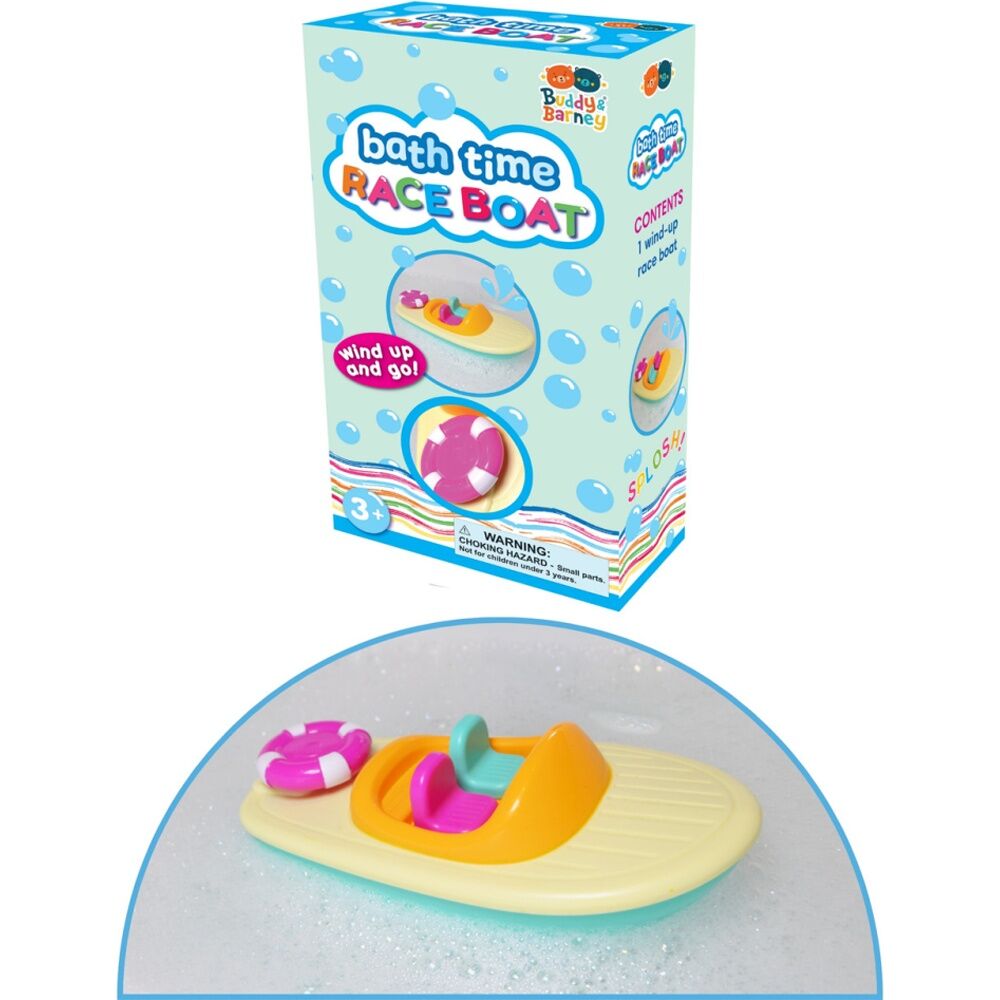 Buddy & Barney 3y+ Bath Time Racing Boat Wind Up Plastic Kids Toy — image 3
