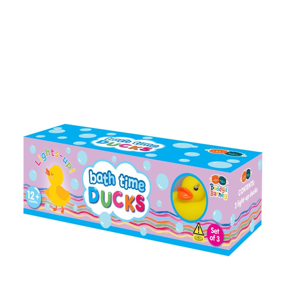 Buddy & Barney 12m+ Bath Time Light Up Ducks Rubber Kids Toy Figurines (3 Pieces)