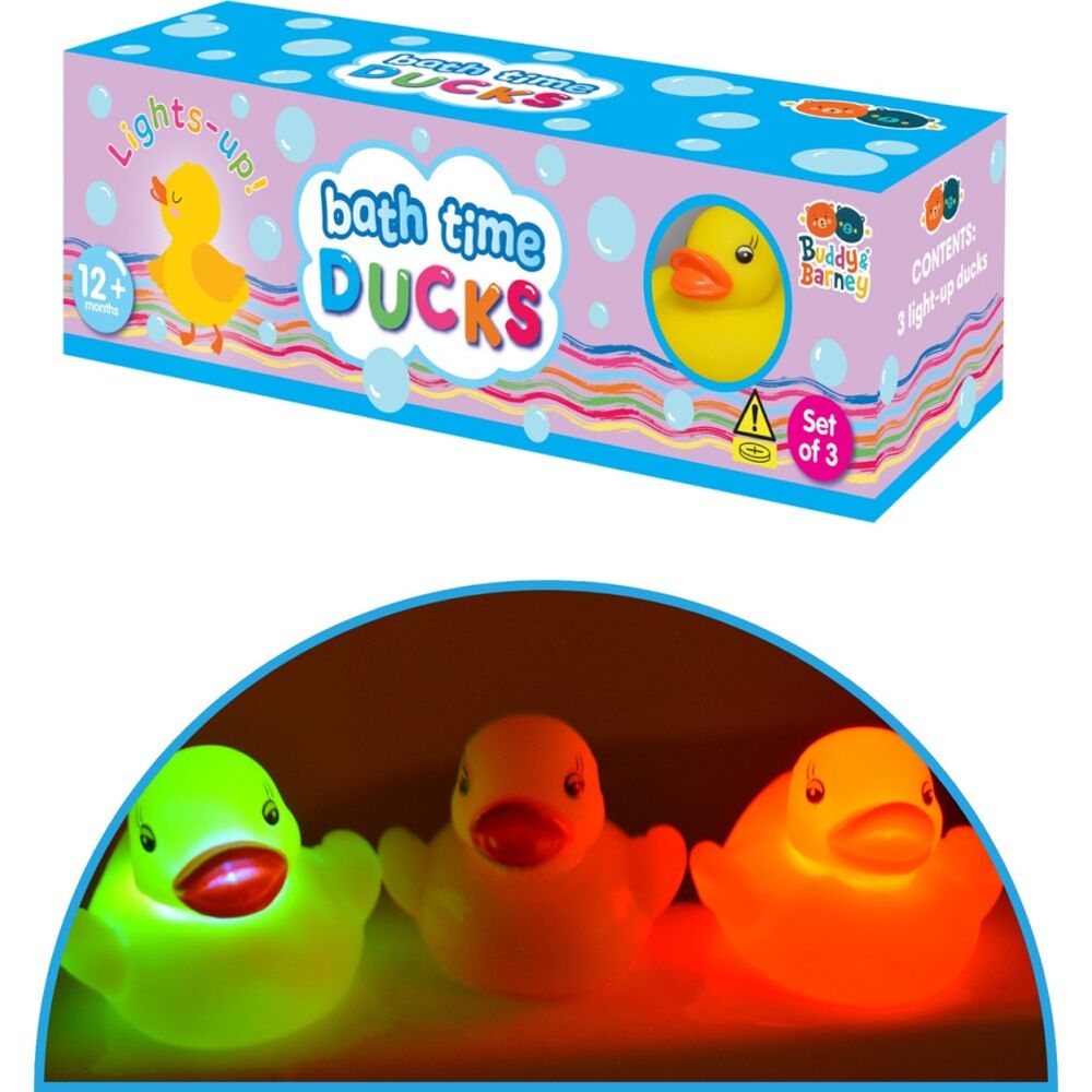 Buddy & Barney 12m+ Bath Time Light Up Ducks Rubber Kids Toy Figurines (3 Pieces) — image 4