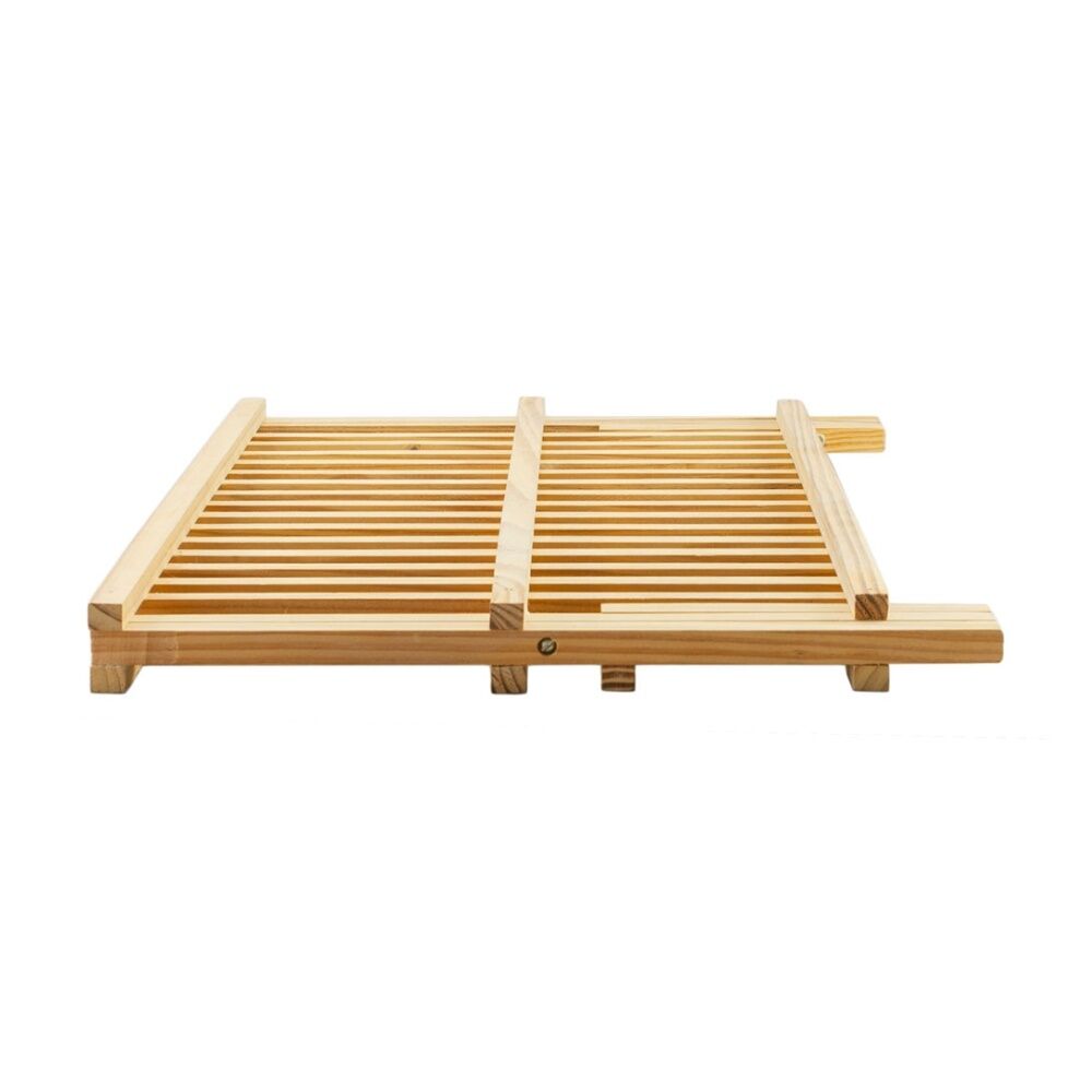 G&S Wooden Dish Rack Natural Wood Kitchen Drying Organiser Set 42cm G&S — image 3