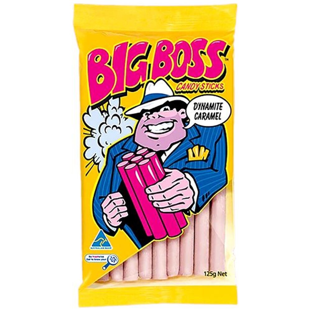 Fyna Big Boss Candy Sticks Dynamite Caramel Confectionary Candy - Lollies Sweet Snack - Portable Treat - Visible Quality Clear Window - For Sharing -