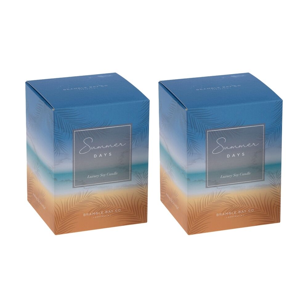 Bramble Bay Ocean Summer Days Soy Candle w/ Decorations Home Fragrance 300g (2 Pack)