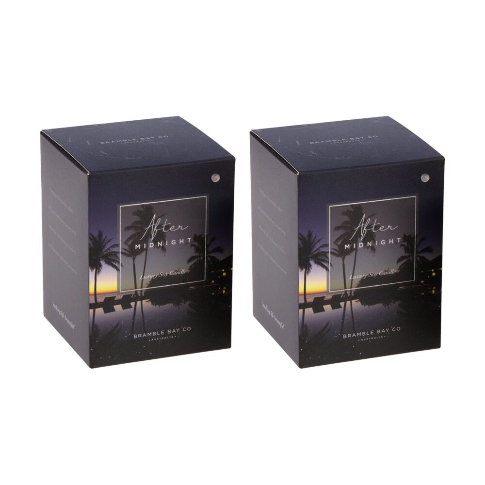 Bramble Bay Ocean After Dark Midnight Soy Candle Home Fragrance 300g (2 Pack)