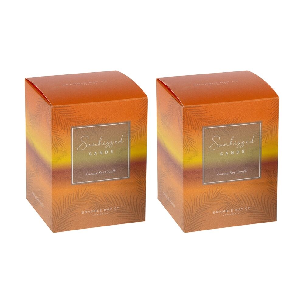 Bramble Bay Ocean Sunkissed Sands Candle w/ Decorations Home Fragrance 300g (2 Pack)