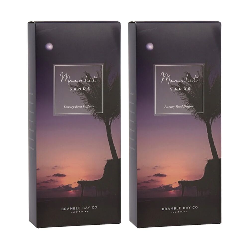 Bramble Bay Ocean After Dark Moonlit Sands Glass Reed Diffuser 150ml (2 Pack)