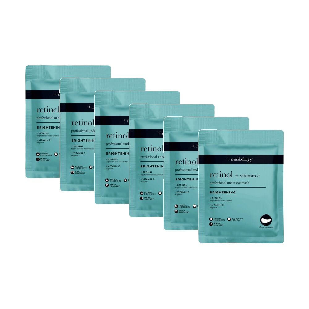 Maskology Retinol+Vitamin-C Professional Under Eye Mask Anti-Ageing Formula (6 Pack)