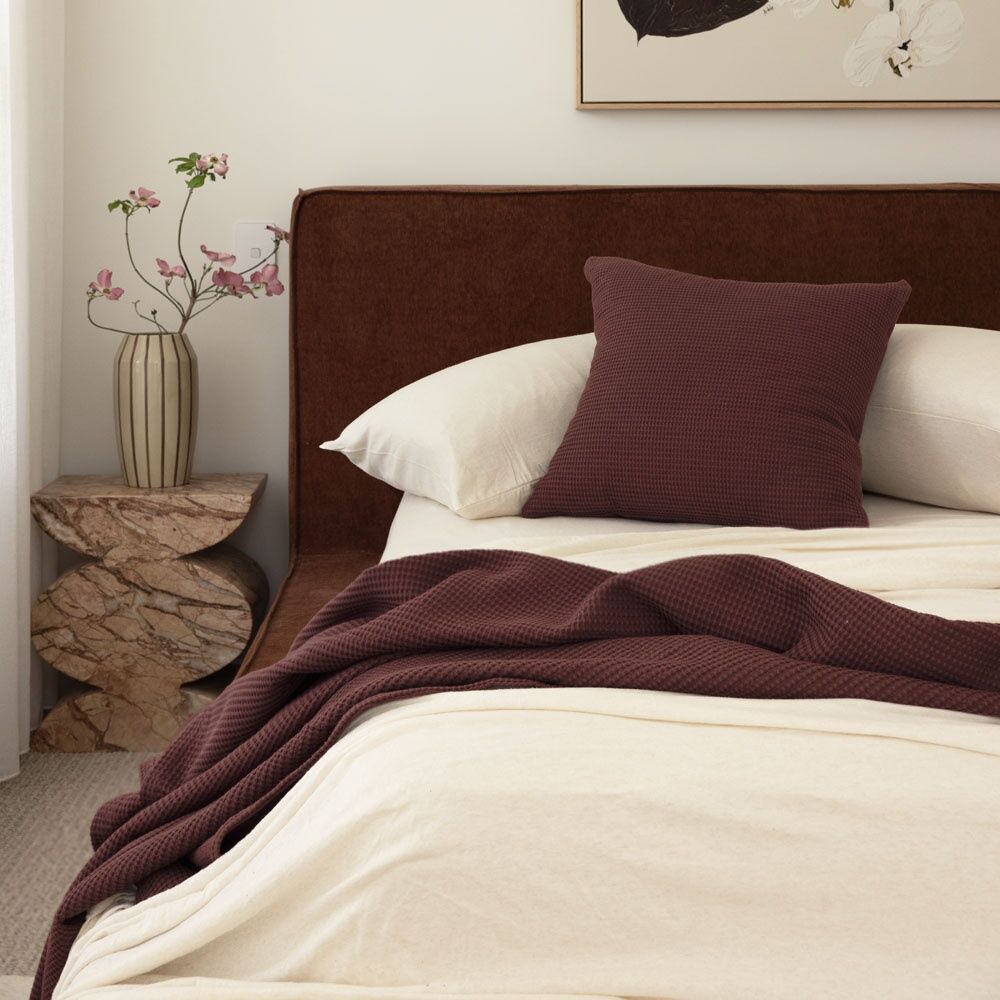 Bambury Milo Waffle Weave Cotton Square Cushion Throw Pillow 50x50cm — image 5