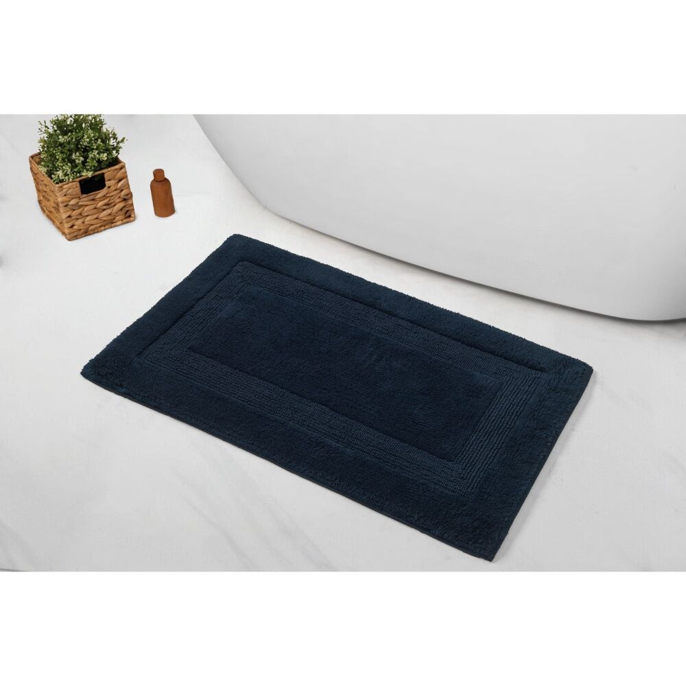 Nautica Navy Sandy Bay Tufted Cotton Decorative Bathroom Bath Mat 61x43cm — image 2