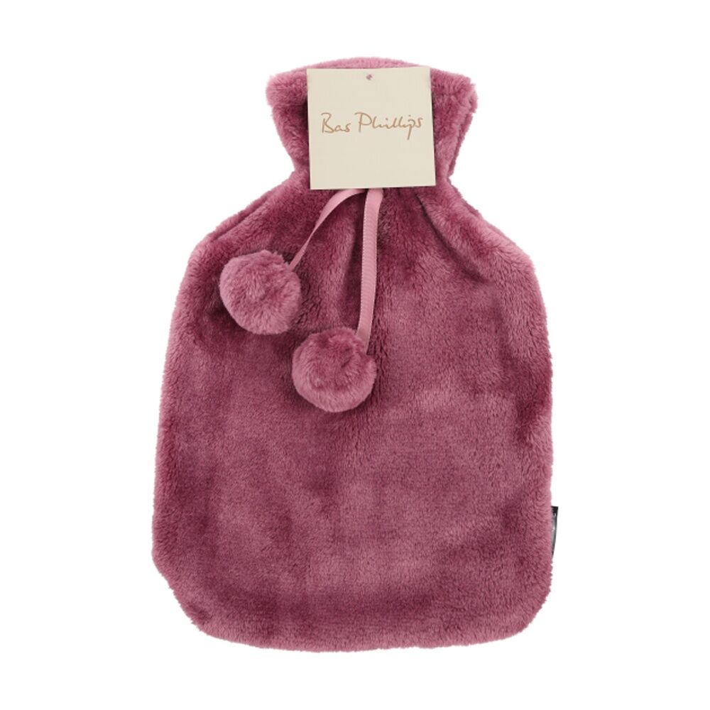 Bas Phillips Faux Mink Plush Hot Water Bottle Cover Wild Berry 2L Bas Phillips