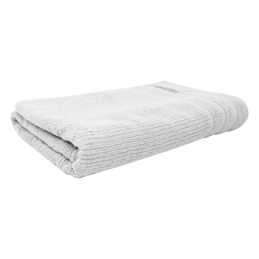 Bas Phillips White Cairo Ribbed Collection Cotton Bath Towel 137x68cm
