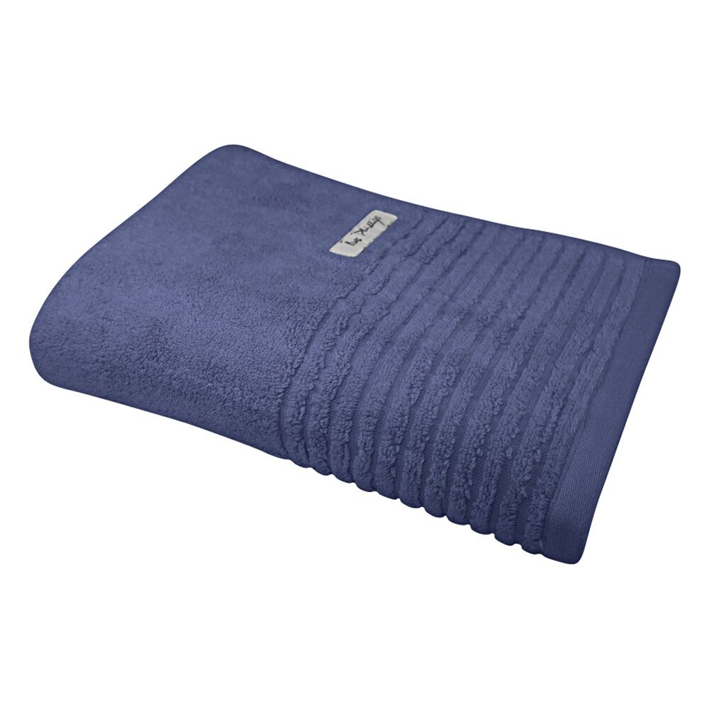 Bas Phillips Indigo Hayman Zero Twist Bath Towel 600Gsm Cotton 137x68cm