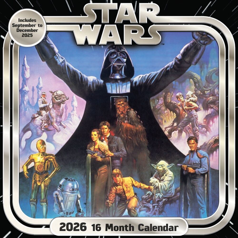 Star Wars 30x30cm Classic 2026 Square Wall Calendar Room Decor