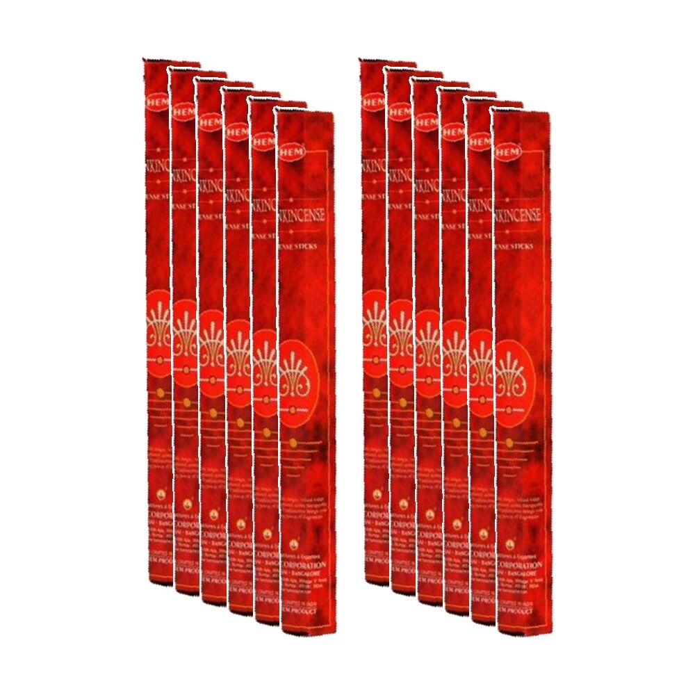 Hem Home Fragrance Scented Smelling Incense Sticks Packet Set Frankincense (12 Pack)