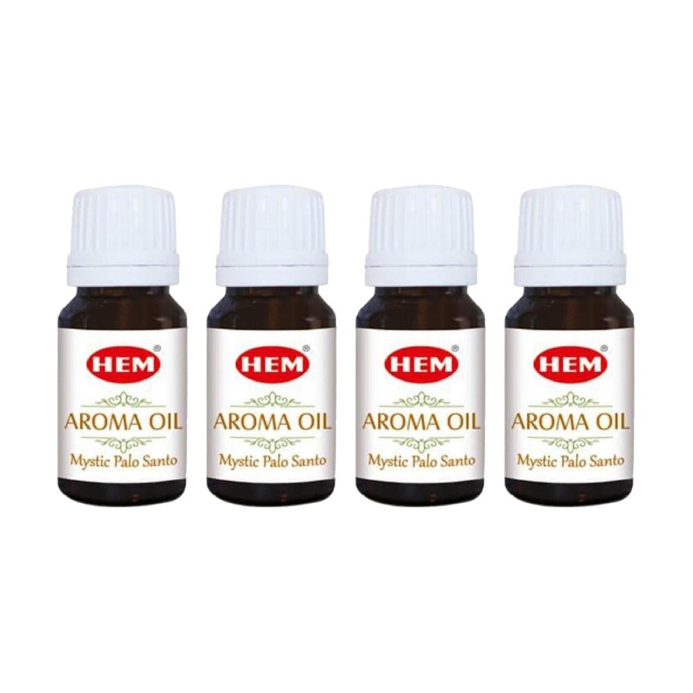 Hem Home Fragrance Scented Smelling Oil Bottle 10ml Mystic Palo Santo (4 Pack)