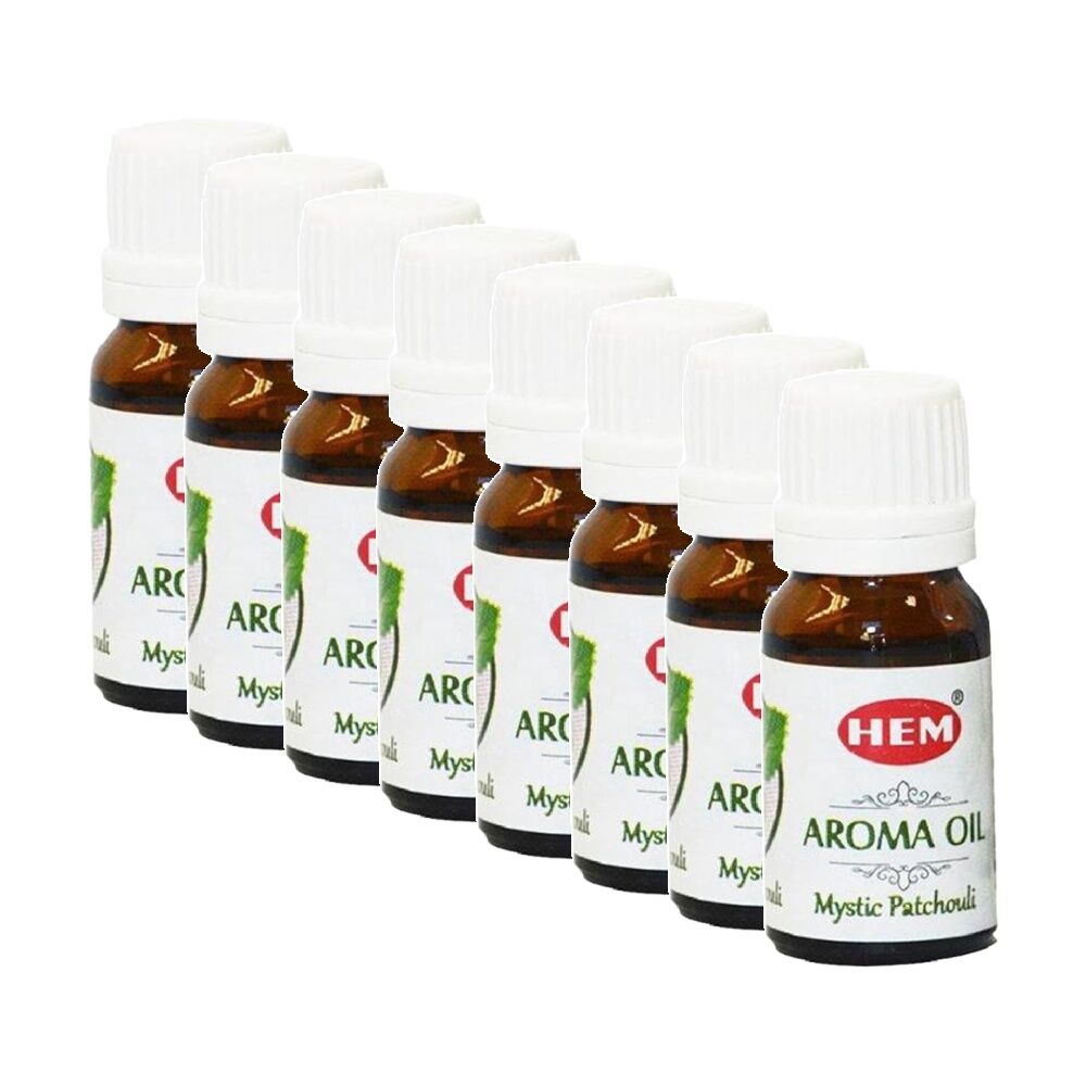 Hem Home Fragrance Scented Smelling Oil Bottle 10ml Mystic Patchouli (8 Pack)