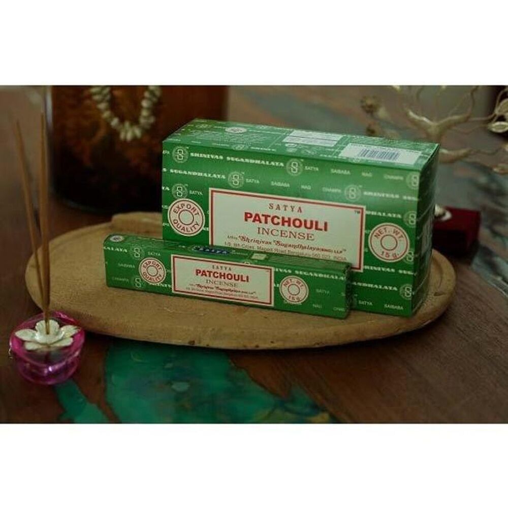Satya 15gm Patchouli Home Fragrance Scented Incense Sticks Packet Set — image 2