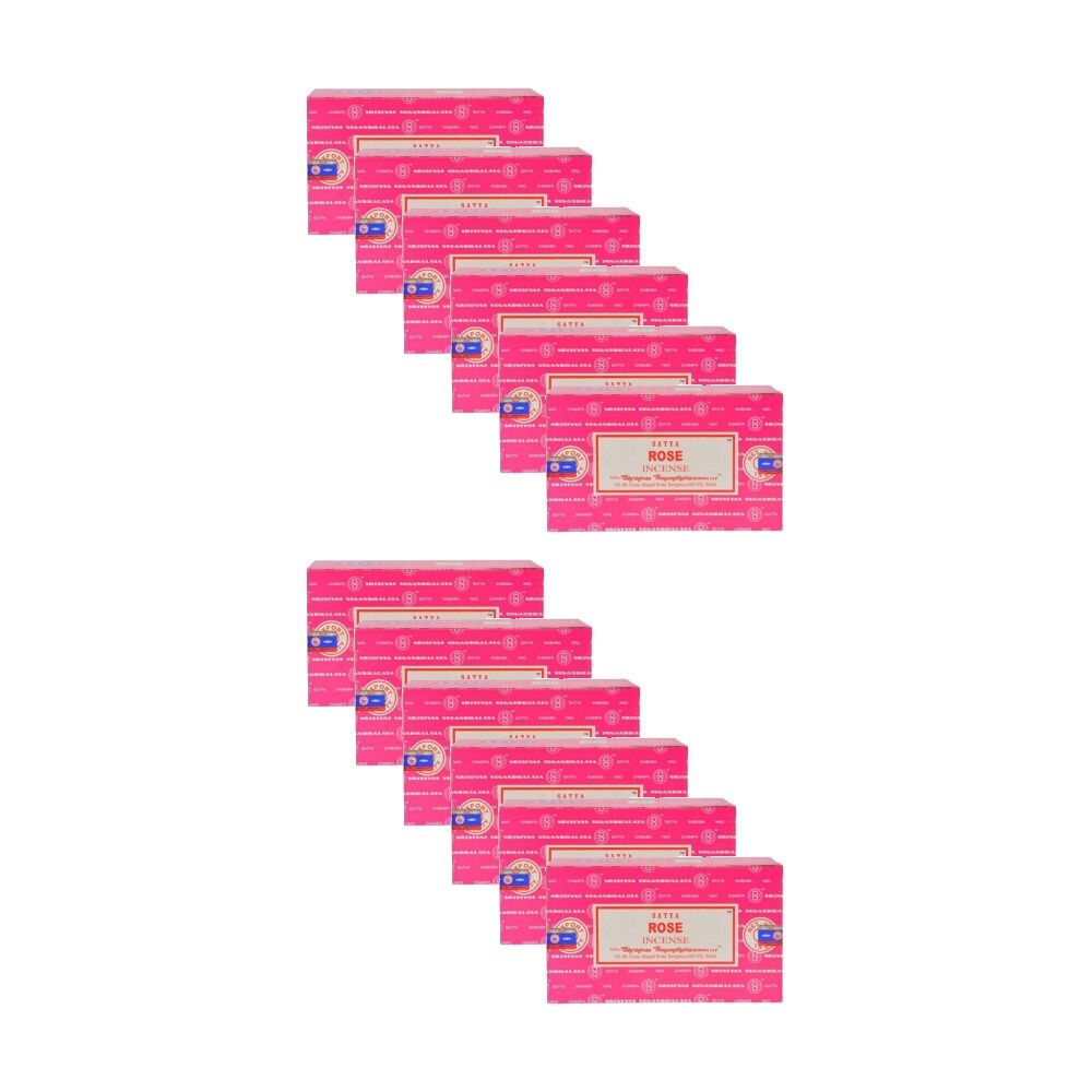 Satya Home Fragrance Scented Incense Sticks Packet Set 15gm Rose (12 Pack)