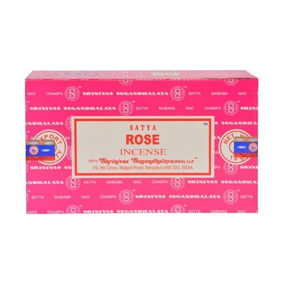 Satya Home Fragrance Scented Incense Sticks Packet Set 15gm Rose (12 Pack) — image 2