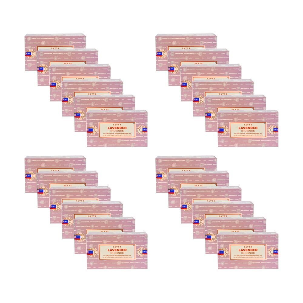Satya Home Fragrance Scented Incense Sticks Packet Set 15gm Lavender (24 Pack)