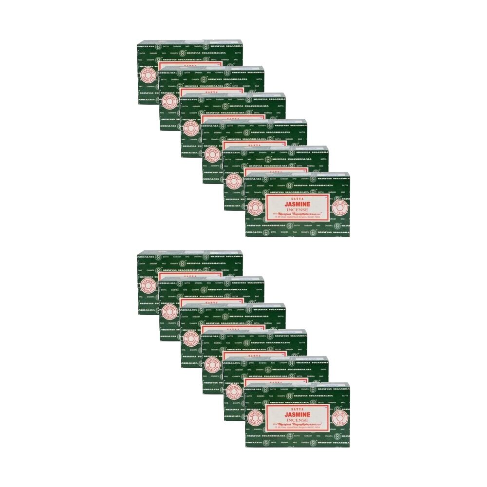 Satya Home Fragrance Scented Incense Sticks Packet Set 15gm Jasmine (12 Pack)