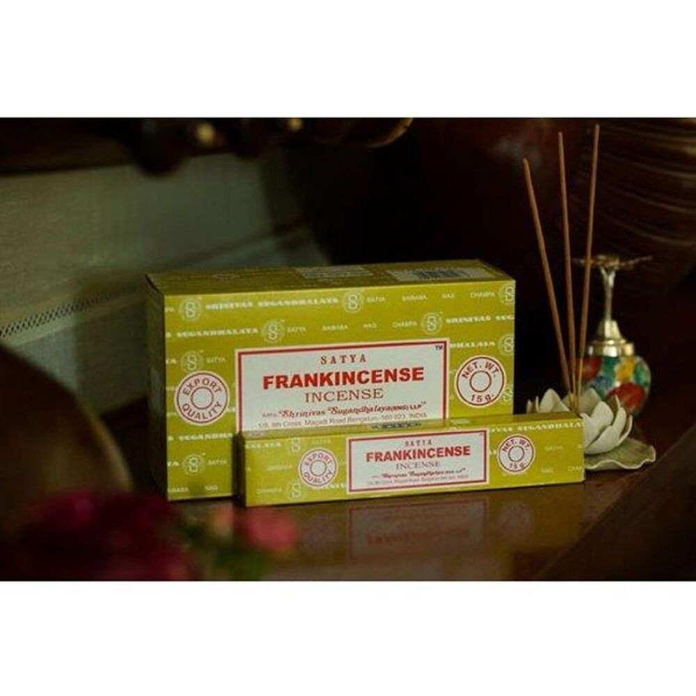 Satya 15gm Frankince Home Fragrance Scented Incense Sticks Packet Set — image 3