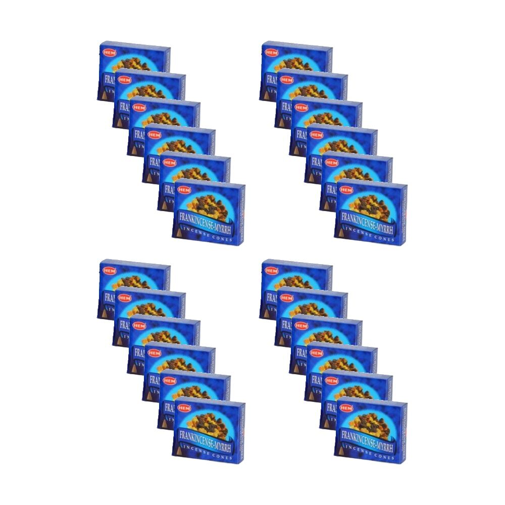Hem 10pc HEM Home Fragrance Scented Incense Cones Packet Set Frankincense Myrrh (24 Pack)