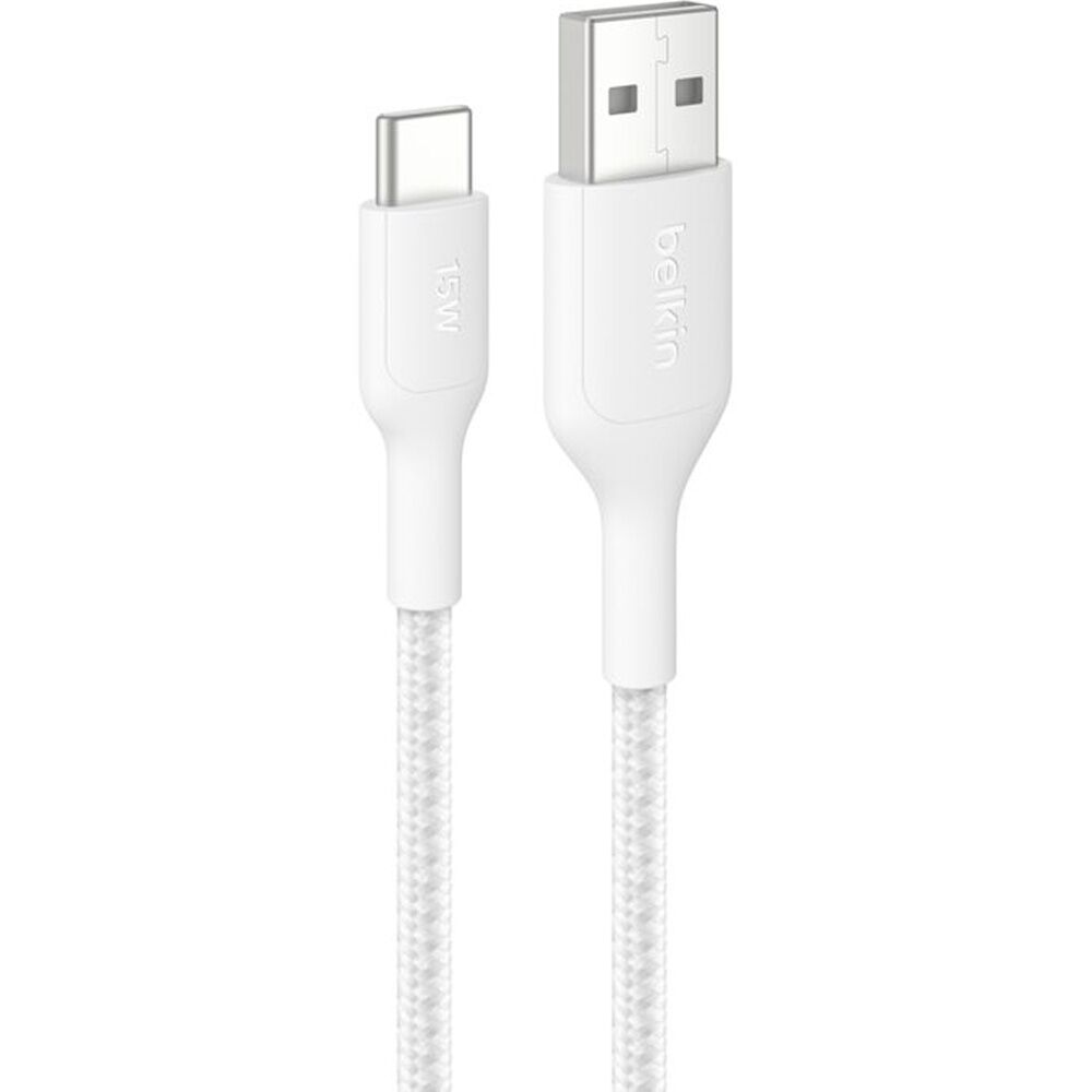 Belkin 1m White BoostCharge Pro Braided USB-A to USB-C Charging Cable