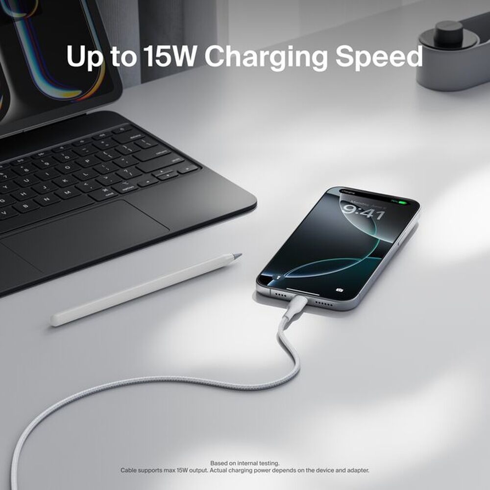 Belkin 1m White BoostCharge Pro Braided USB-A to USB-C Charging Cable — image 2