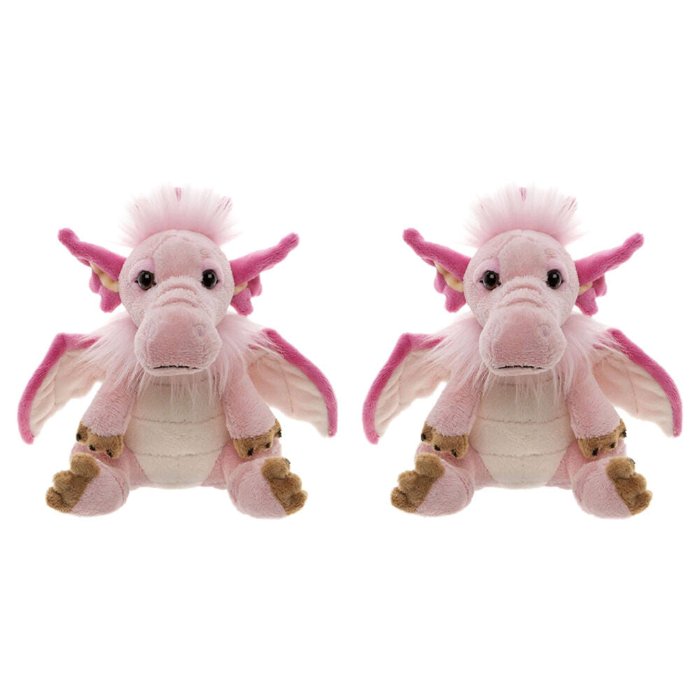 Charlie Bears Cuddle Cub Festoon Dragon Plush Kids Soft Toy 0y+ Pink (2 Pack)
