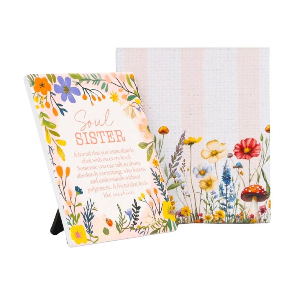 Cottage Grove Soul Sisters Verse - Embossed Ceramic Decorative Plaque With Stand And Hook - Multi Colour - 12x14x1cm — image 2