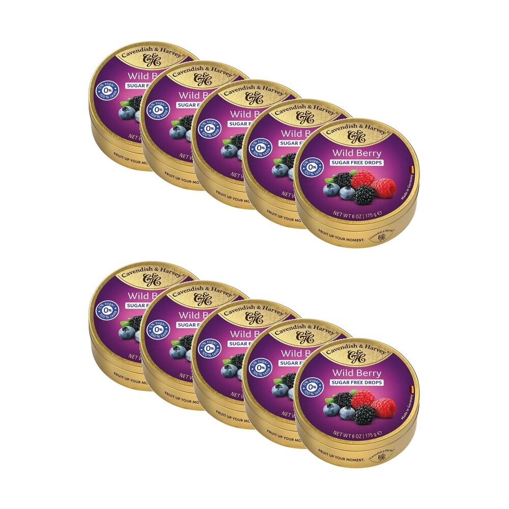 Cavendish & Harvey Sugar Free Wild Berry Flavoured Candy 175g (10 Pack)