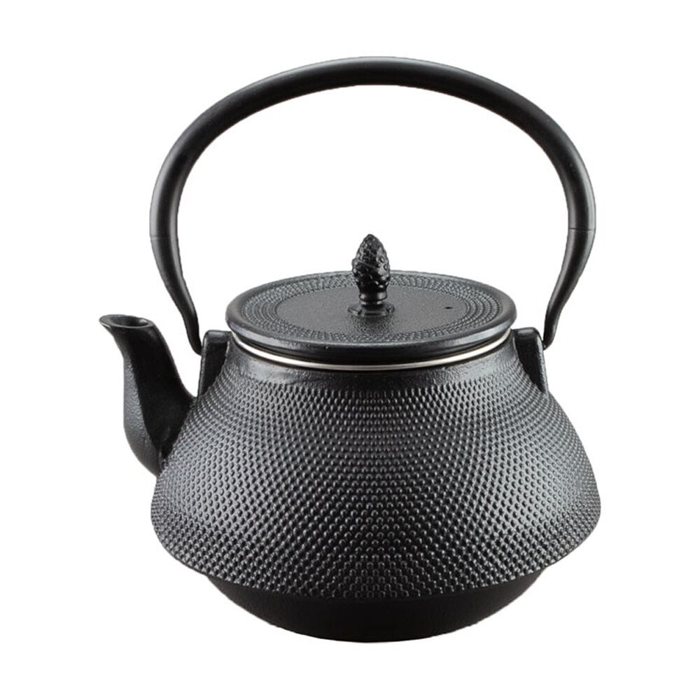 G&S Cast Iron Enamelled Durable Heat Retention Kitchen Kettle Black 20cm G&S