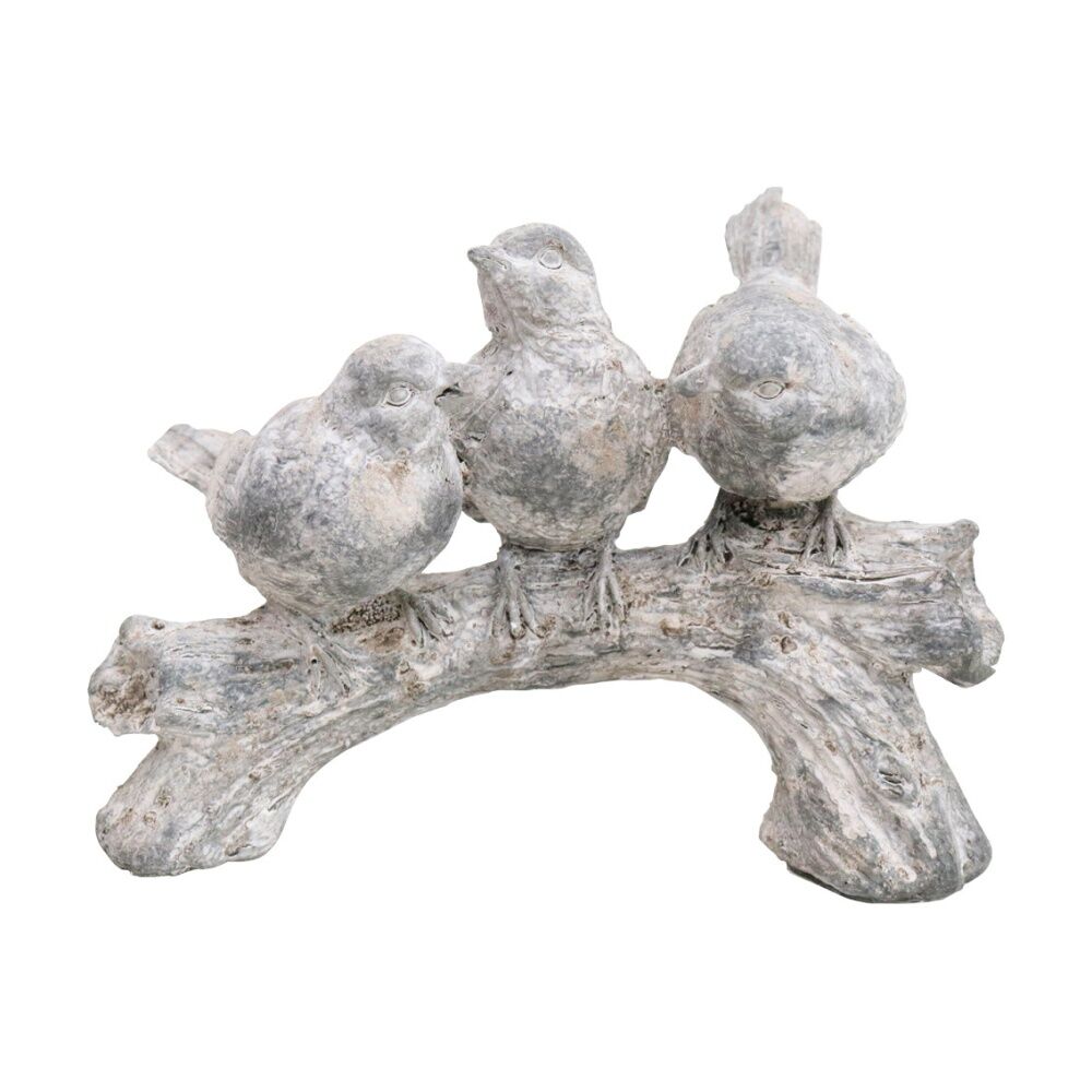 LVD 20.5x15x9.5cm 3 Birds Chatter Cement Animal Statue Indoor/Outdoor Decor