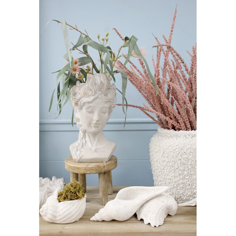 LVD Conch Shell Washed Resin Sculpture - Handcrafted Coastal Decorative Accent - 27.5x9x8cm Neutral Tone Durable Design — image 2