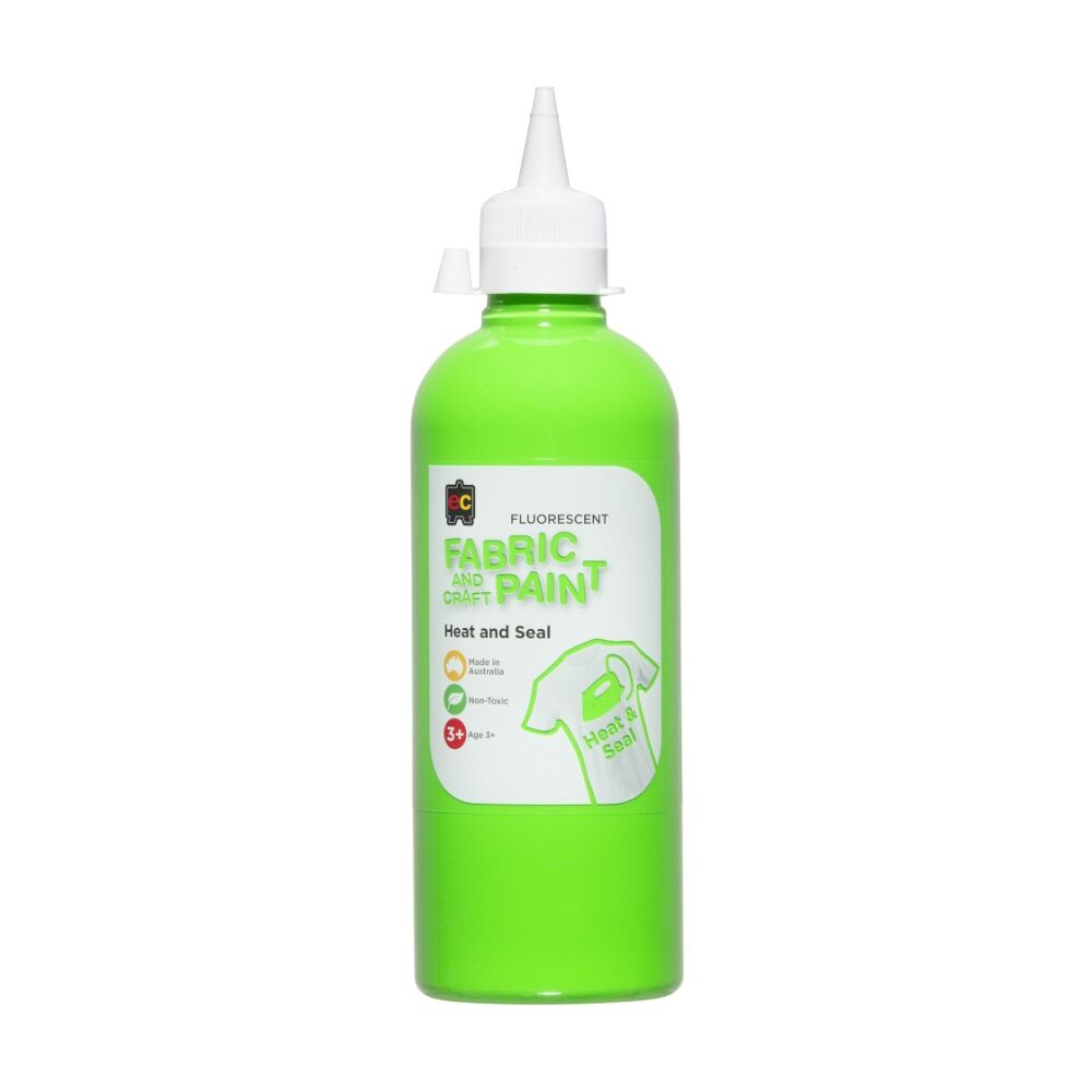 Educational Colours Fluorescent Fabric & Craft Kids Paint Green 500ml 3y+ (4 Pack) — image 2