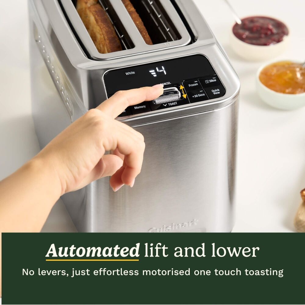 Cuisinart Smart Elite 2 Slice Digital Toaster Stainless Steel - Motorised Lift - Extra-Large Slots - MemorySet For Four Toast Settings - Six Bread — image 2