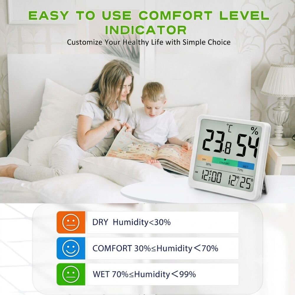 Sansai Digital Thermometer Fast Refresh Humidity Comfort Indicator Large Sansai — image 2