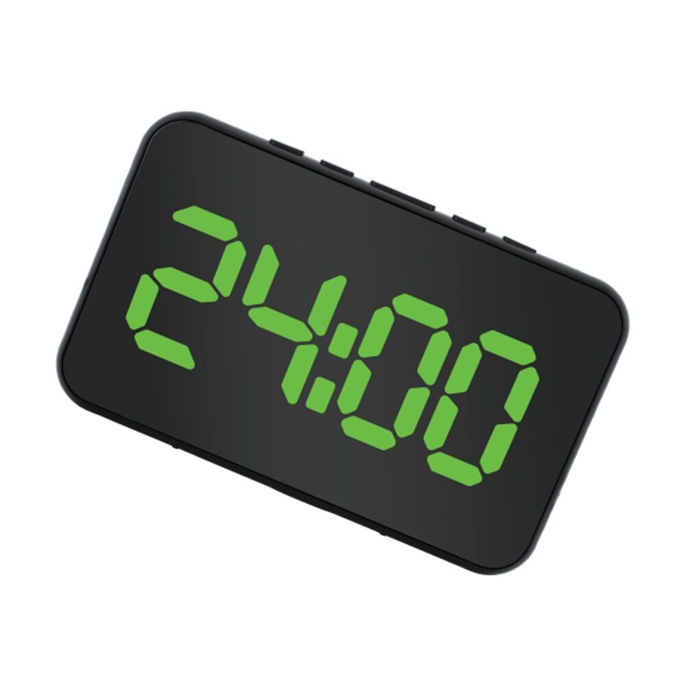 Liquid Ears Large Display Alarm Clock Date USB Battery Power Dimmable Black — image 6