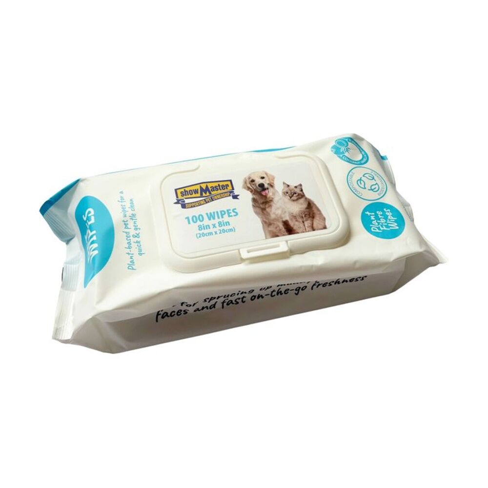 Showmaster 100pc Showmaster Plant-Based Hypoallergenic Dog Cat Pet Wipes Coconut/Vanilla (6 Pack) — image 2