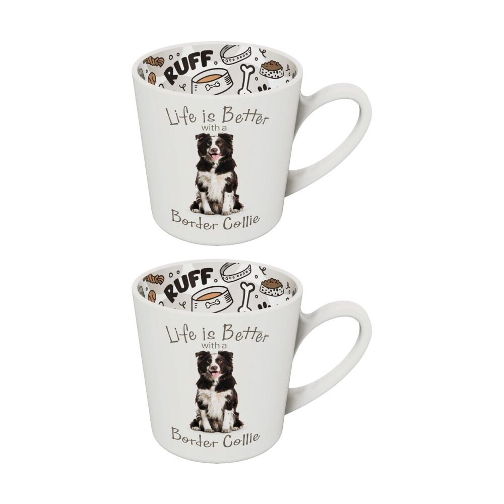 LDM LMD I Love My Border Collie Ceramic Coffee Mug 420ml (2 Pack)