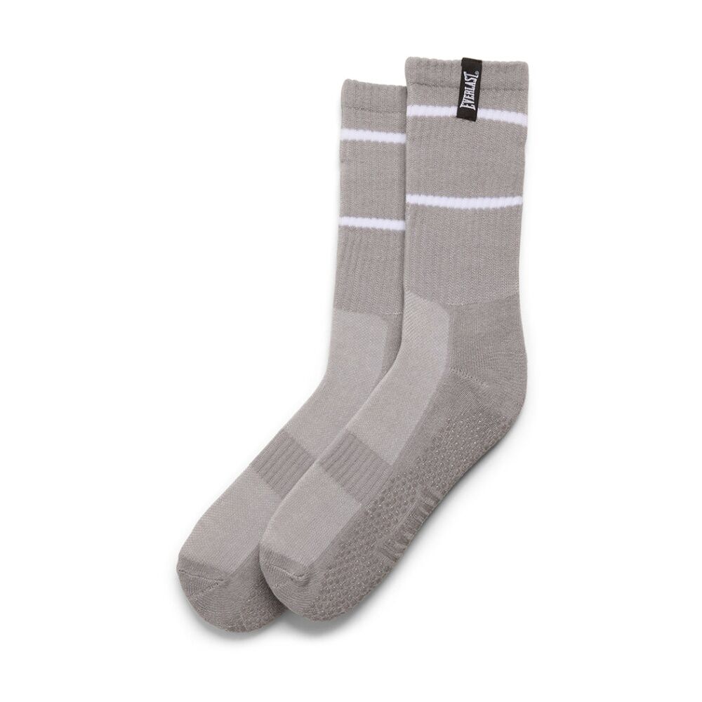 Everlast Yoga Grip Crew Socks Breathable Non-Slip Workout Gear Grey M/L Everlast