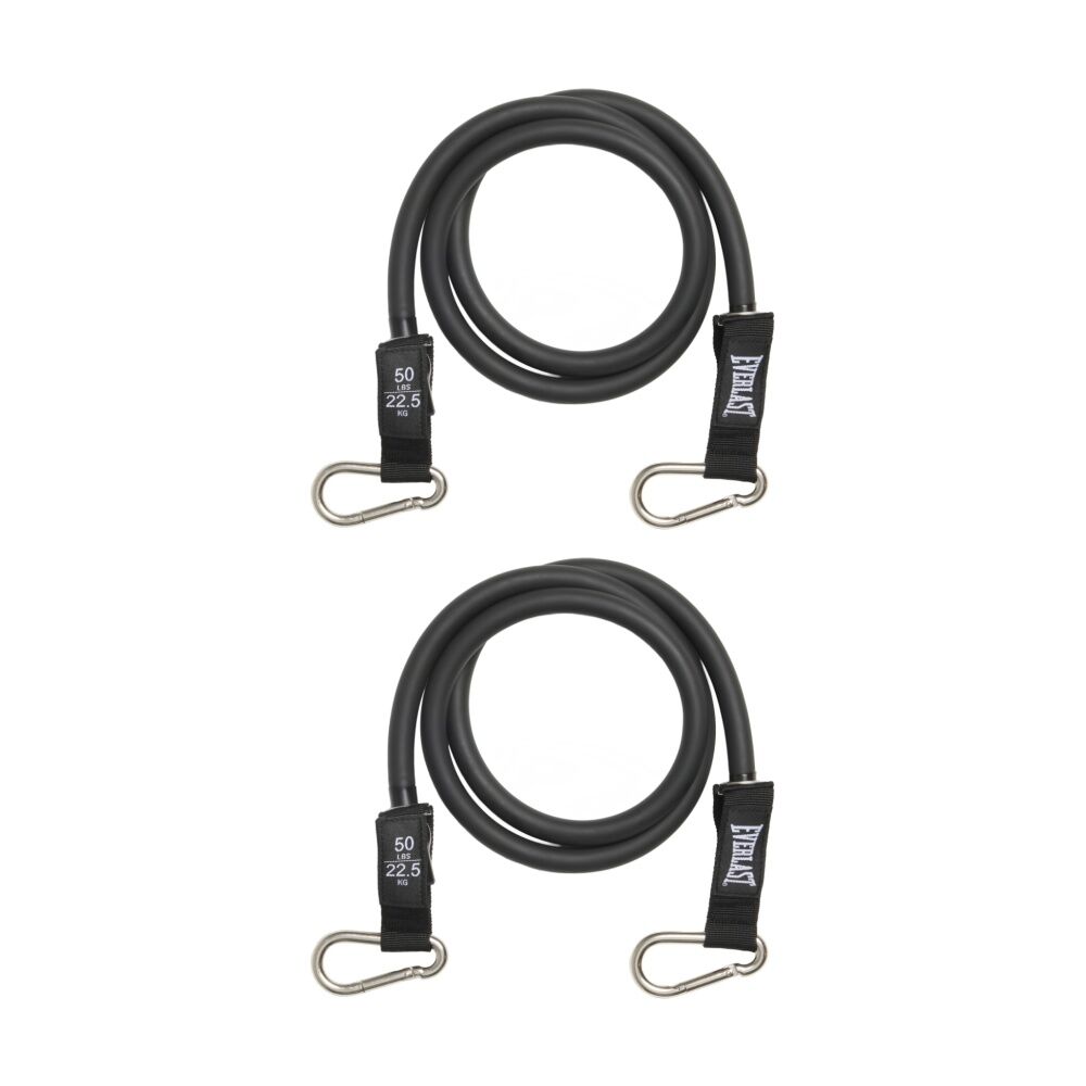 Everlast Resistance Tube 22.5kg Durable Strength Training Fitness Equipment (2 Pack)