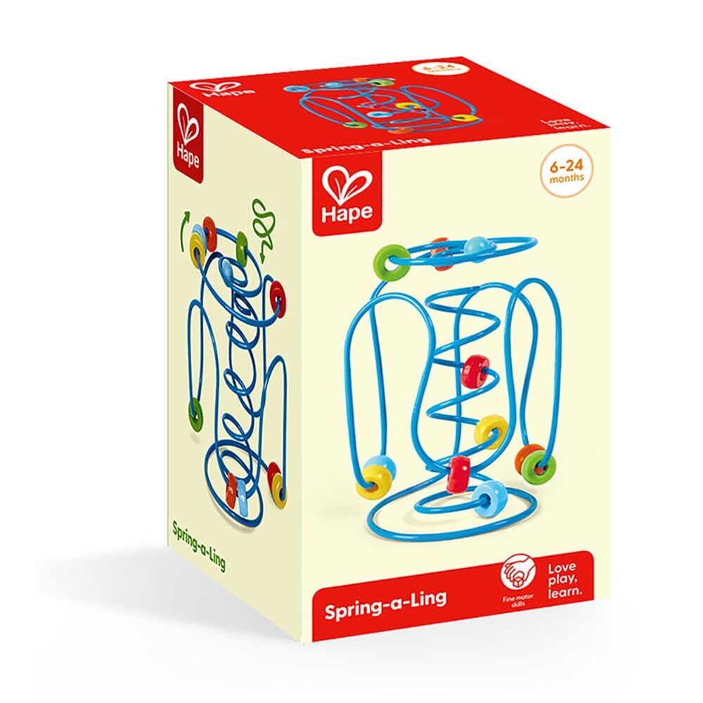 Hape Blue 6-24M Spring-A-Ling Wire Bead Maze Activity Educatinal Toy — image 2