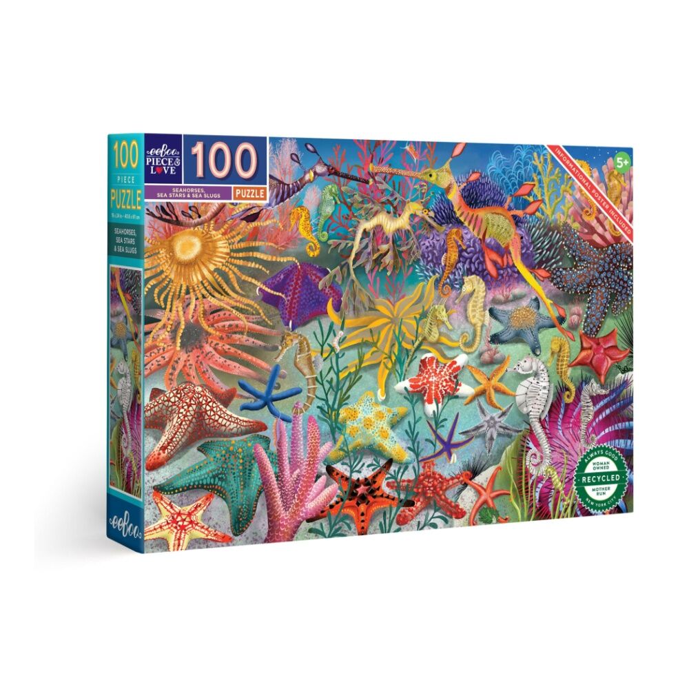 Eeboo Puzzle Seahorses Sea Stars Slugs Educational Activity 45x68cm 5y+ (100 Pieces)