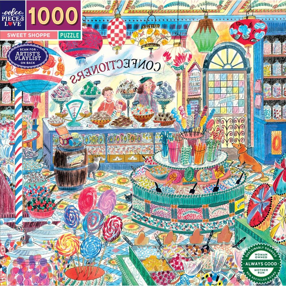 Eeboo Sweet Shoppe Puzzle Candy Store Scene Educational Play 8y+ (1000 Pieces) — image 6